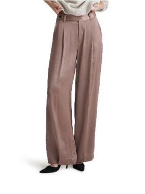 SALE Madewell The Harlow Wide Leg Bronze Oversized Satin Pant